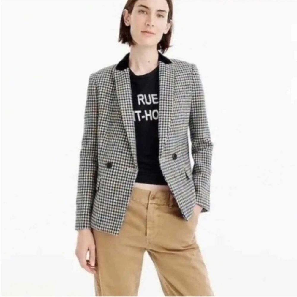 J. Crew size 2 petite Dover houndstooth wool blazer. NWT - Picture 2 of 13